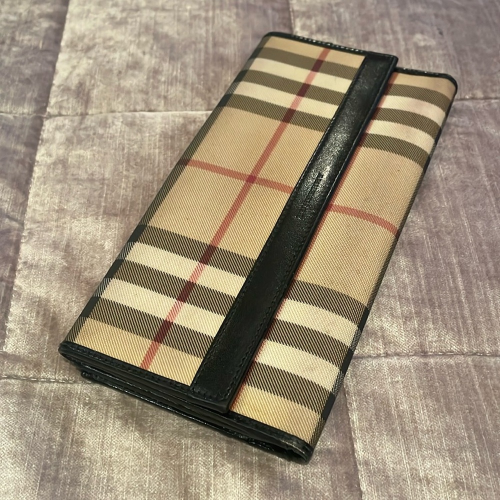 Burberry London Plaid Wallet Long Style